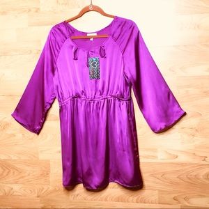Labor of Love Peplum Top 3/4 Sleeves & Cutout Neck